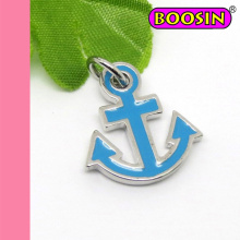 Boosin Modeschmuck Charm / Blue Anchor Charm / Zink Legierung Charme